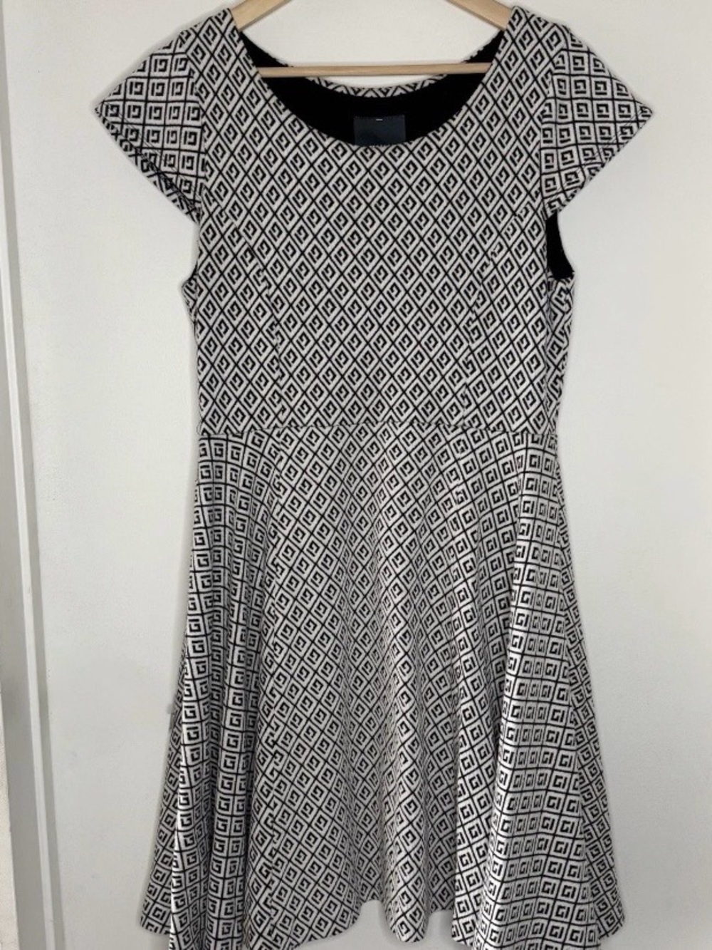 MAEVE Anthropologie Geometric Print Knit Fit & Flare Dress Women’s Medium  EUC